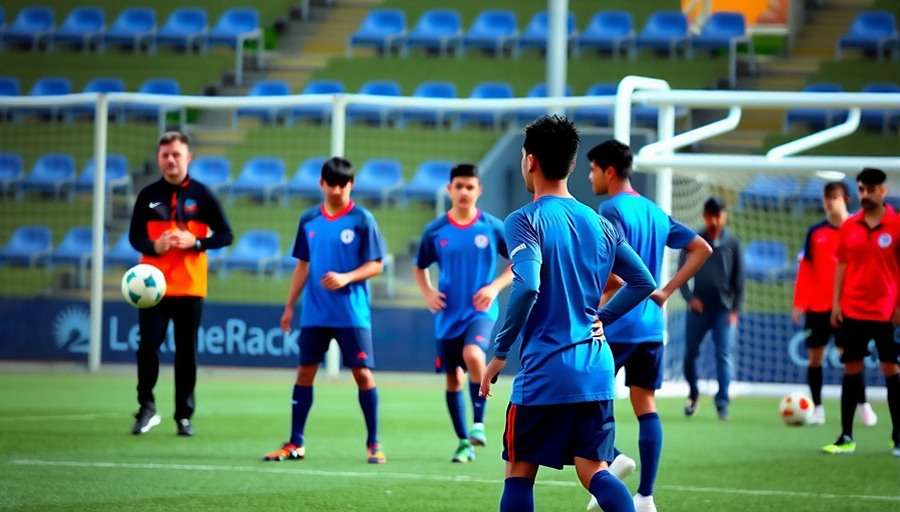 FIFA WC India Powerhouse youth academy scene showing young Indian players training with coaches